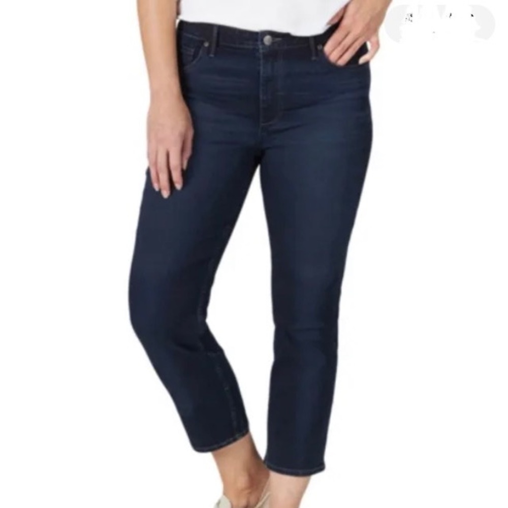 Womens Size 12 M Shape Illusions Crop LEE Jeans High Rise Skinny Slim Fit NWT